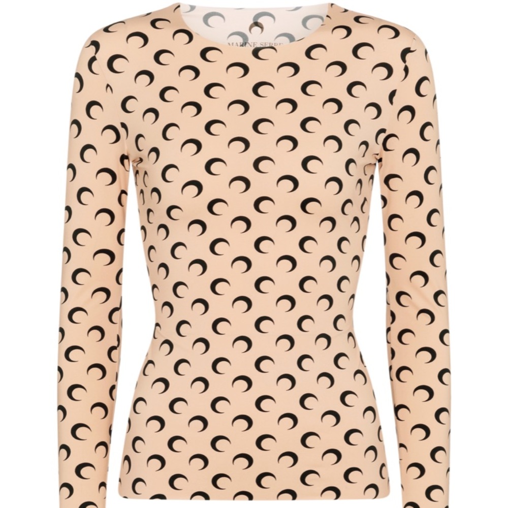 Marine Serre
 Tan All Over Moon Long Sleeve TShirt